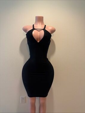 Black Strappy Cutout Bodycon Dress - Women